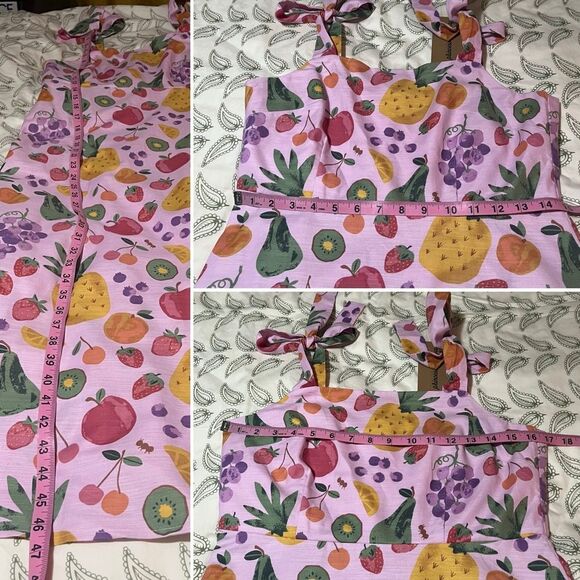 Modcloth Fresh Squeeze Midi Dress Pink Bow 100% Cotton Sundress 10AU 6 US NWT - Picture 12 of 13
